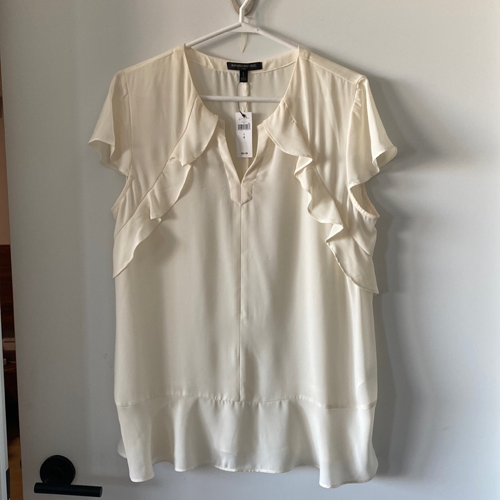 Banana Republic cream blouse